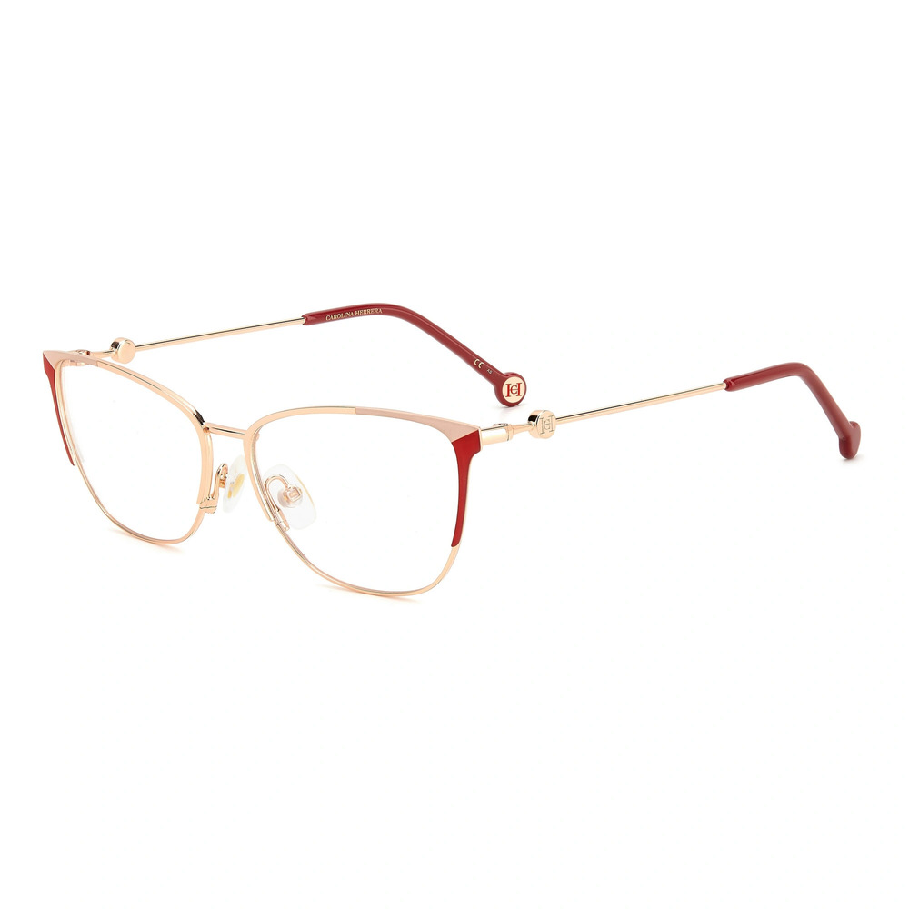 NWT Carolina Herrera HER0116-588-57 Red Gold 57mm Eyeglasses